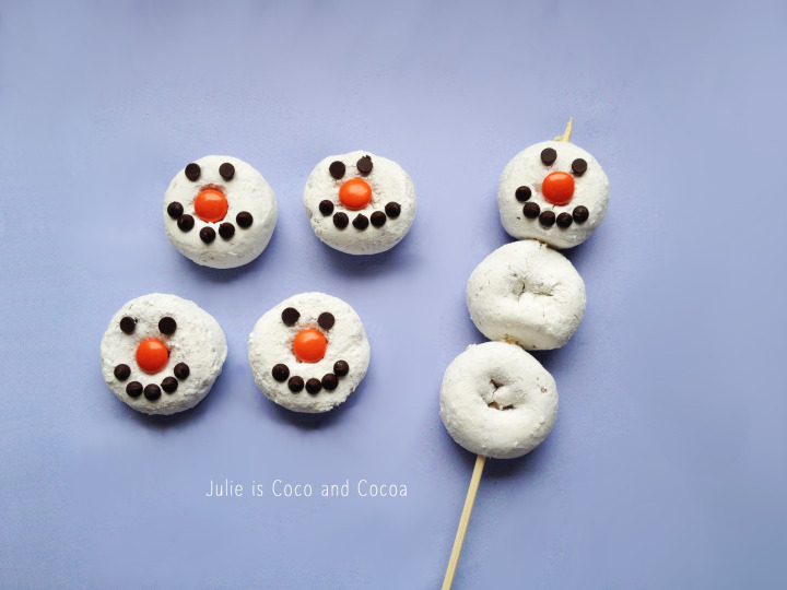snowman holiday donuts