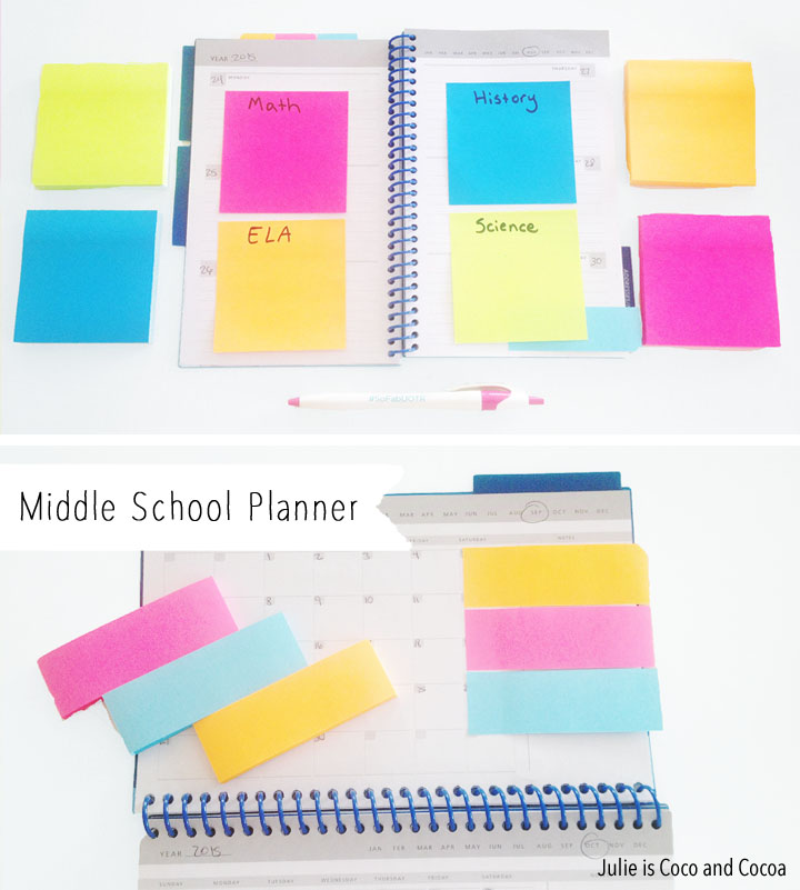 post it notes middle school planner