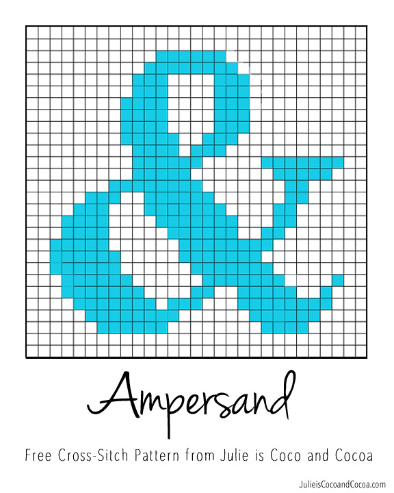 Free Ampersand Pattern Counted Cross-Stitch Pattern from Julie is Coco and Cocoa
