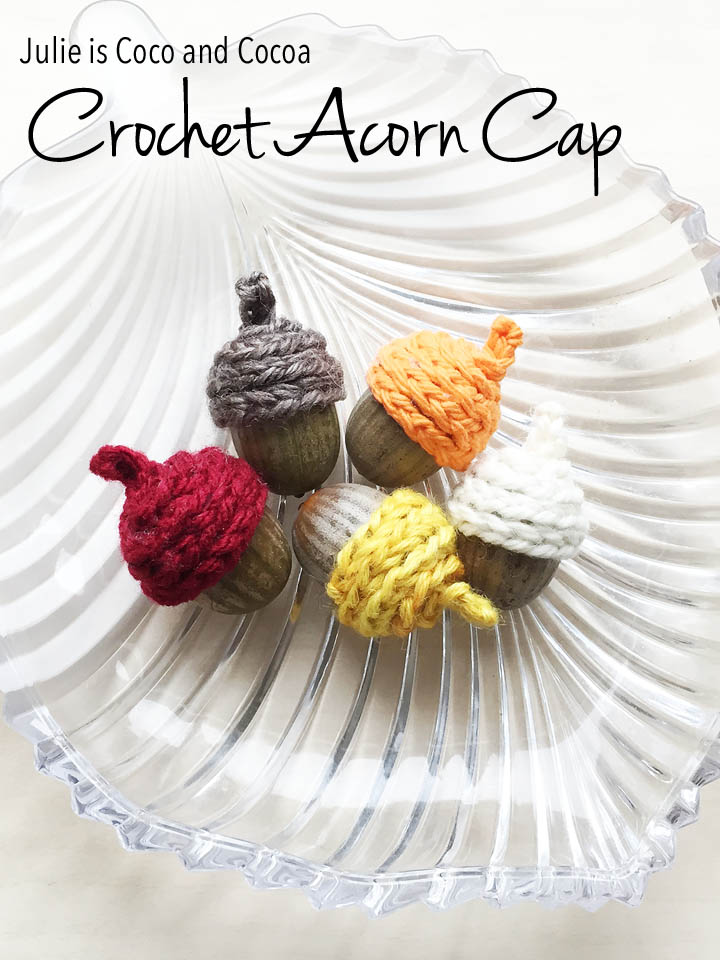 Crochet Acorn Cap using a simple crochet chain stitch