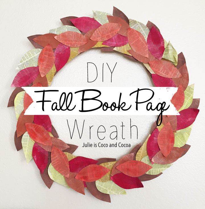 DIY Fall Book Page Wreath