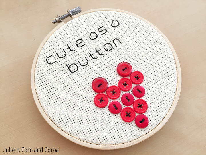 'Cute as a Button' Embroidered Valentines 