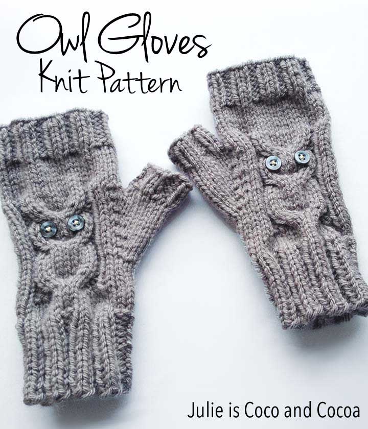 Owl Gloves Knit Pattern