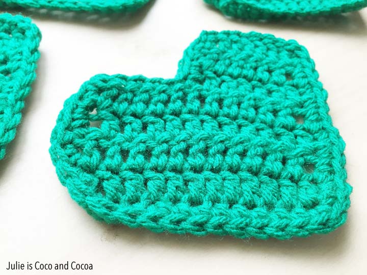 Turn green hearts into a Four-Leaf Clover! Crochet Pattern from Julie is Coco and Cocoa