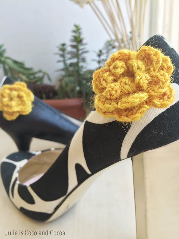 Crochet Flowers Shoe Clips