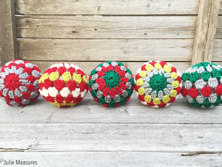 Granny Square Crochet Ornaments