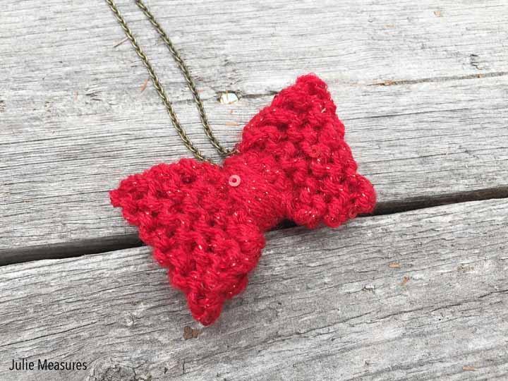 Knit Bow Necklace