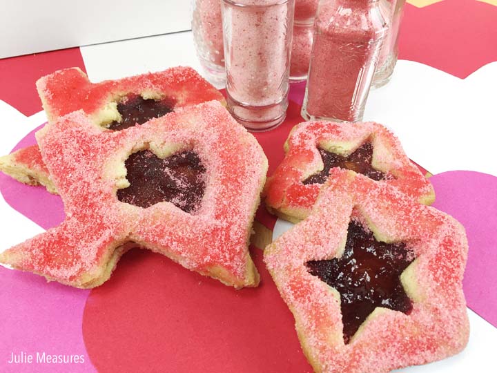 Easy Linzer Cookies and DIY Colored Sugar Sprinkles 