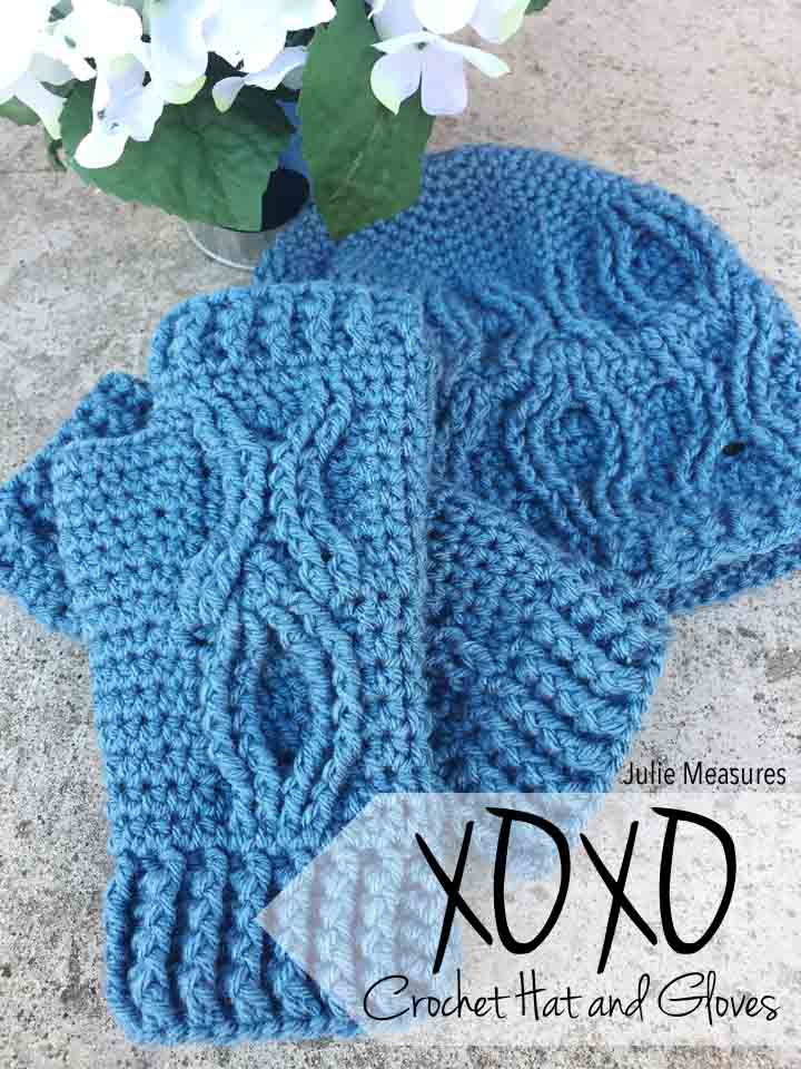 XOXO Crochet Hat and Gloves Pattern