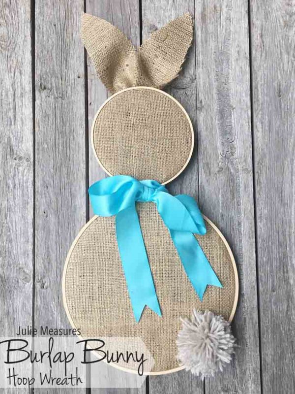 Burlap Bunny Hoop Wreath - Julie Measures