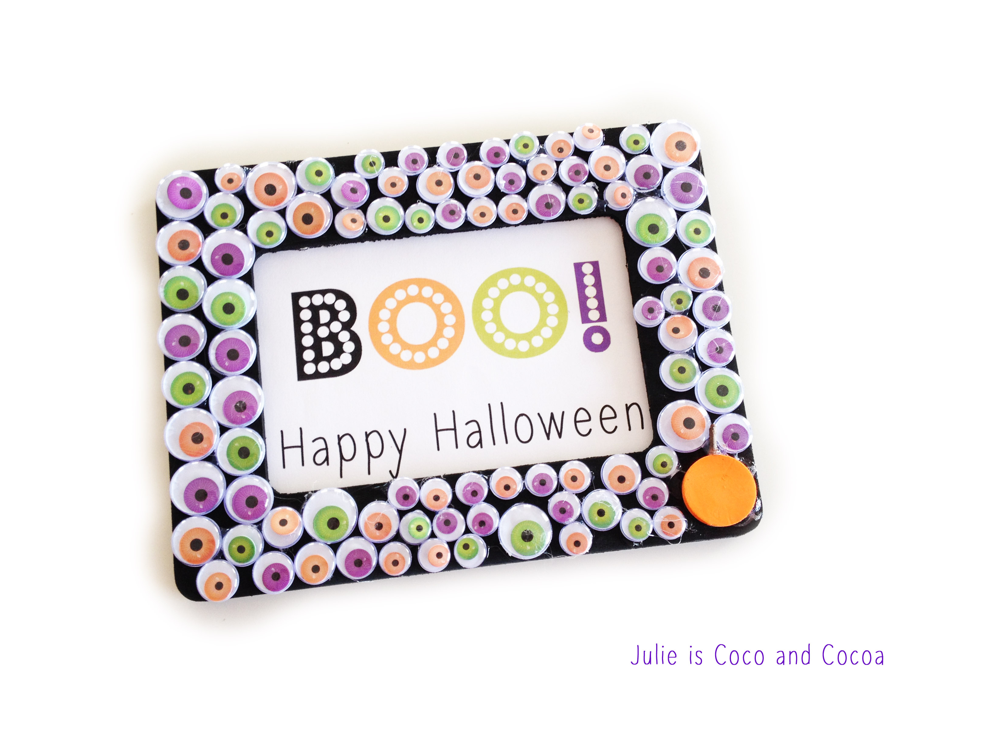 BOO! Happy Halloween Googly Eye Frame DIY