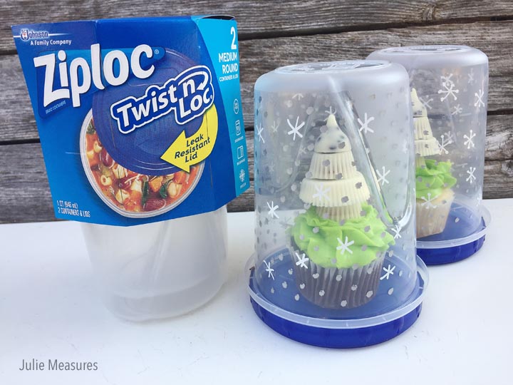 DIY Snow Globe Cupcake Holder