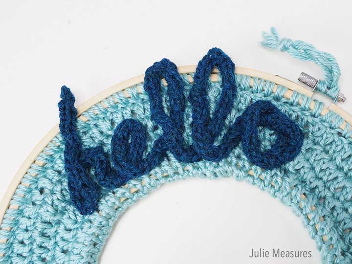 wire word embroidery hoop winter wreath