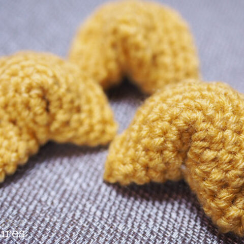 Crochet fortune cookies