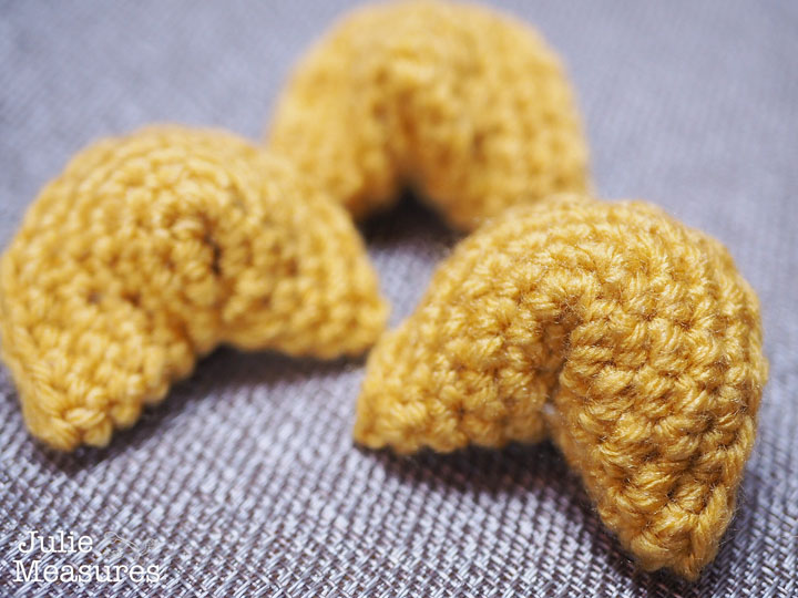 Crochet fortune cookies
