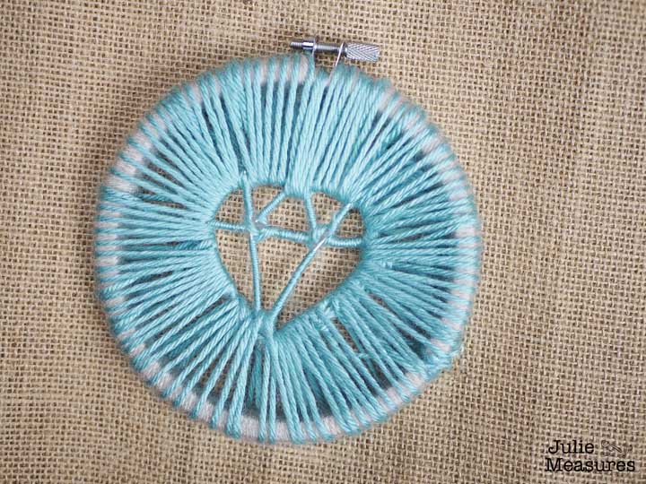 Yarn Wrapped Diamond Embroidery Hoop Art