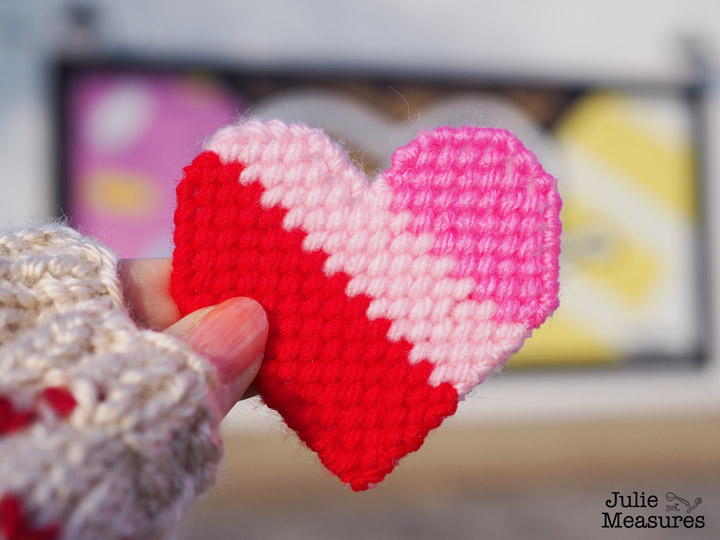 Cross Stitch Heart - Plastic Needlepoint Craft - Julie Measures