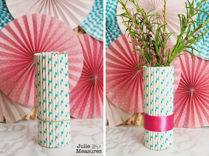 Paper Straw Vase DIY