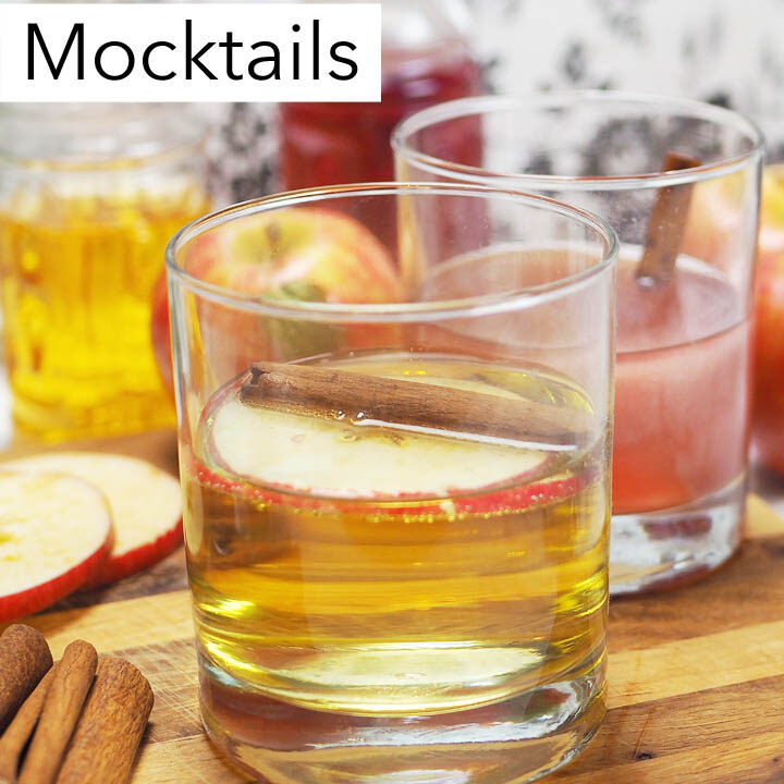 Spiced Apple Cider Mocktail and Sparkling Cranberry Cinnamon Mocktail
