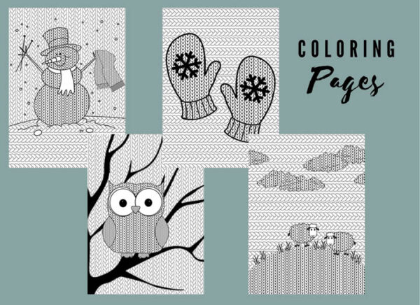 Printable Coloring Pages for Yarn Lovers with a Knitting Theme