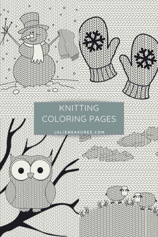 Printable Coloring Pages for Yarn Lovers with a Knitting Theme