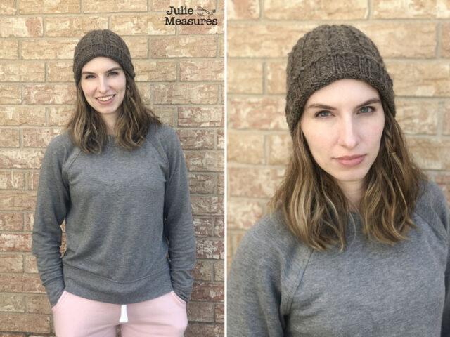 Knit Cable Beanie FREE Knitting Pattern - Julie Measures